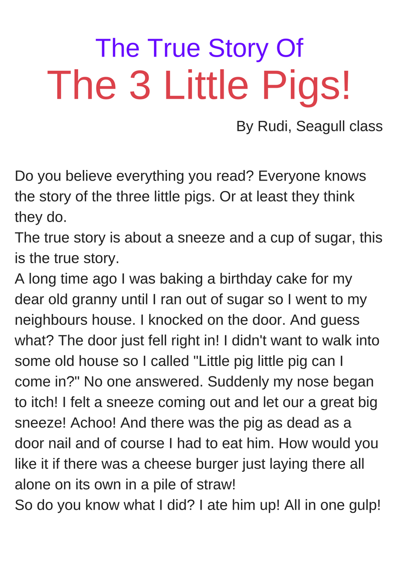 The True Story Of The 3 Little Pigs Darlinghurst Academy